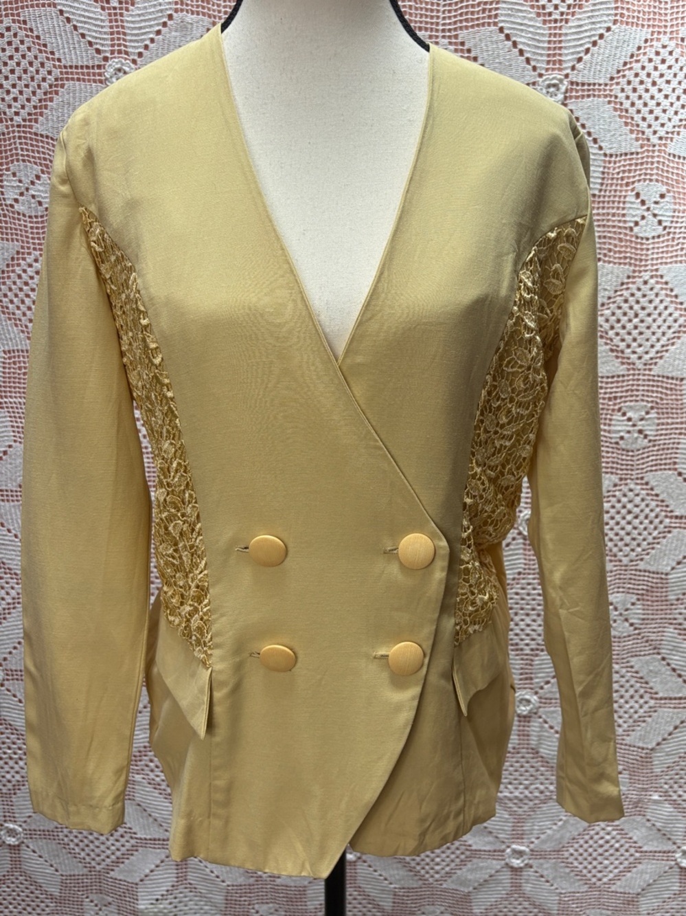 Vintage Scarlet Lace Panel Blazer Sz 5/6
